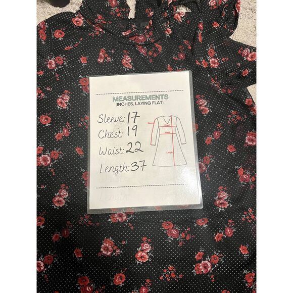 JM Studio By John Meyer Floral Small Dot Sheer Bell Sleeve Dress SZ 10:Pre-Owned - Picture 7 of 10